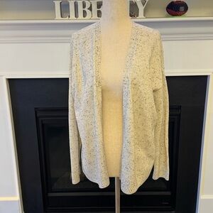 Eileen Fisher Organic Cotton Open Front Cardigan – Oatmeal Fleck – Size XS